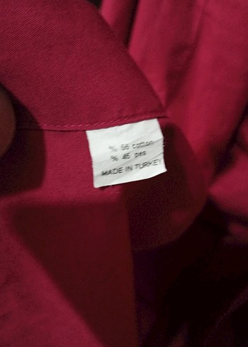 Kırmızı Erkek Gömlek, Uzun Kollu, Düğmeli - Görsel 6