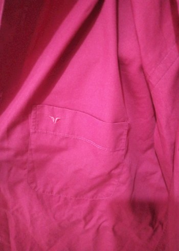 Kırmızı Erkek Gömlek, Uzun Kollu, Düğmeli - Görsel 3