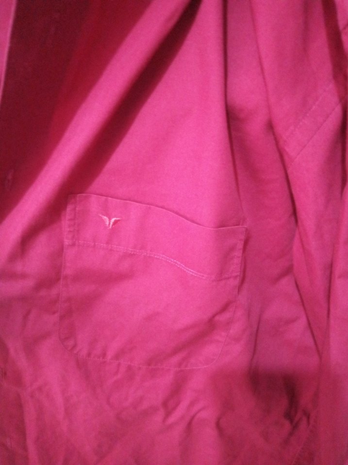 Kırmızı Erkek Gömlek, Uzun Kollu, Düğmeli - Görsel 3