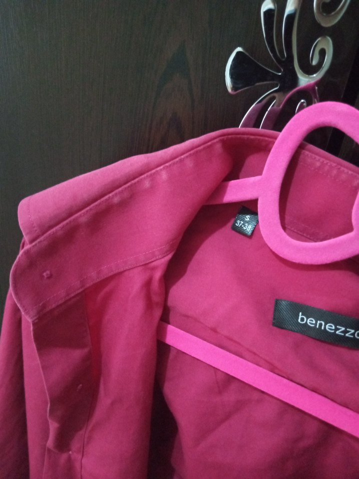 Kırmızı Erkek Gömlek, Uzun Kollu, Düğmeli - Görsel 2