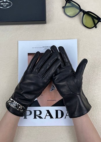 Prada Siyah Deri Kadın Eldiven - Görsel 2
