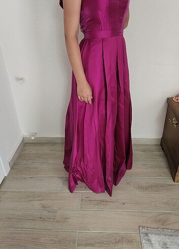 Saten abiye elbise 