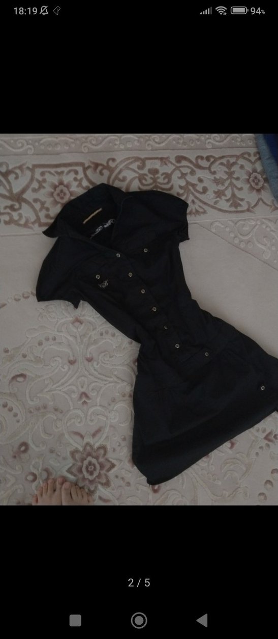 Düğmeli Siyah Gotik Midi Kadın elbise - Görsel 2