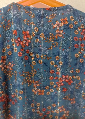 Düğmeli Kısa Kollu Bohem Çocuk Bluz - Görsel 3