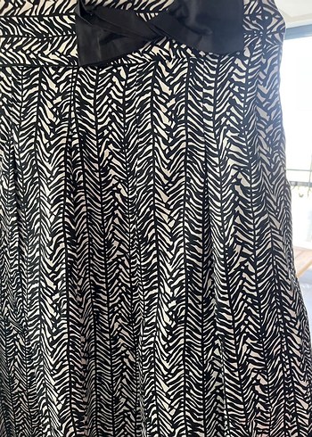 Bohem Zebra Desenli Pilili Midi Hamile Eteği - Görsel 2