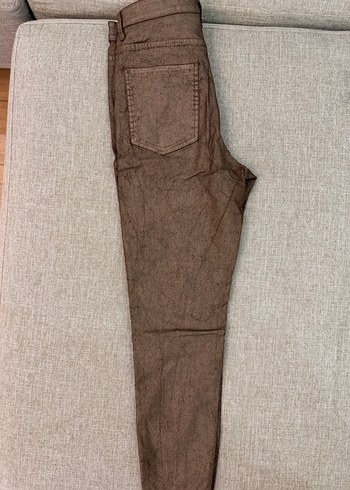 Kahverengi Kadın Deri Görünümlü Pantolon - Görsel 3