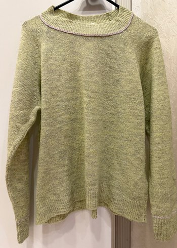 Yeşil Bisiklet Yaka Triko Kadın Kazak - Görsel 2