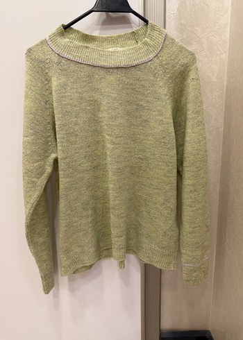 Yeşil Bisiklet Yaka Triko Kadın Kazak - Görsel 3