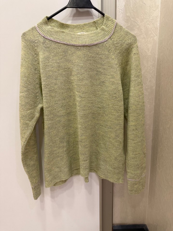 Yeşil Bisiklet Yaka Triko Kadın Kazak - Görsel 3