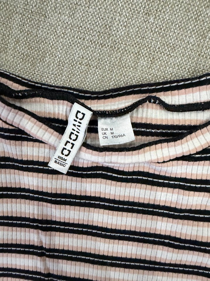 Çizgili Pamuklu Uzun Kollu Bluz - Görsel 4