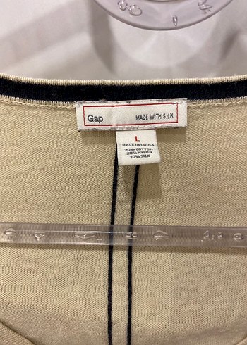 GAP Bej Siyah Çizgili Uzun Kadın Triko - Görsel 4