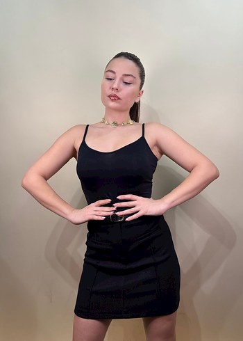 Siyah Kaşe Etek - Görsel 2