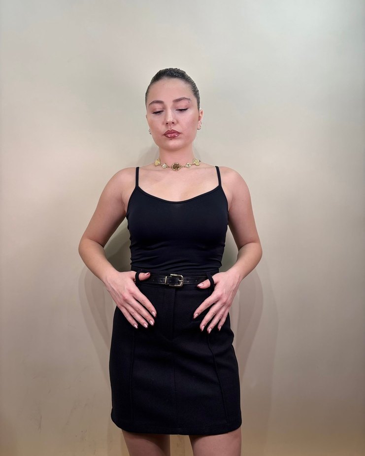 Siyah Kaşe Etek - Görsel 4