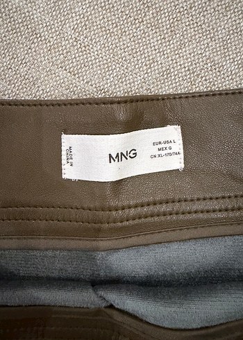 Haki Deri Mini Etek - Görsel 4