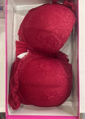 Kırmızı Bohem Dantelli Push-Up Sütyen Takımı 90B - Görsel 2