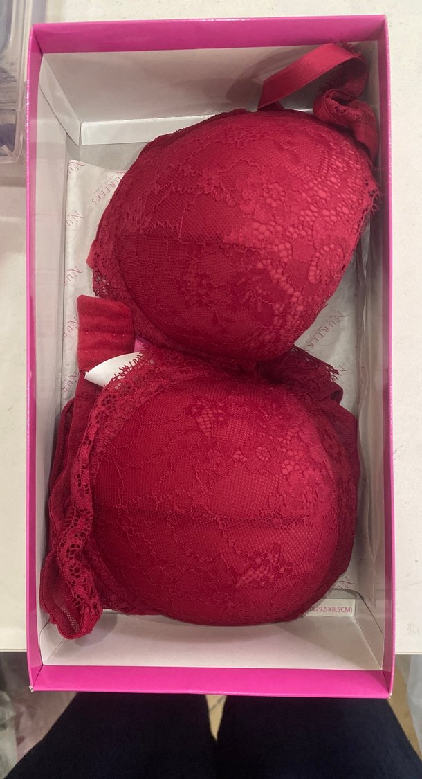 Kırmızı Bohem Dantelli Push-Up Sütyen Takımı 90B - Görsel 2