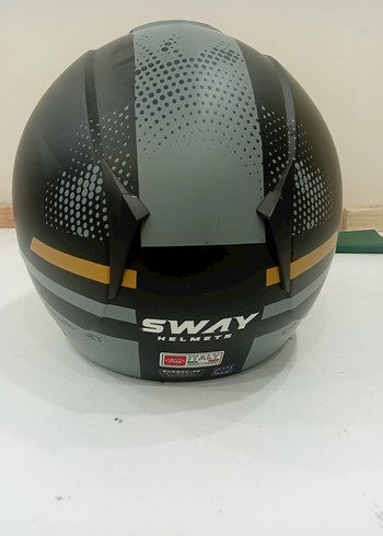 Gri Parlak SWAY Motosiklet Kaskı s beden - Görsel 2