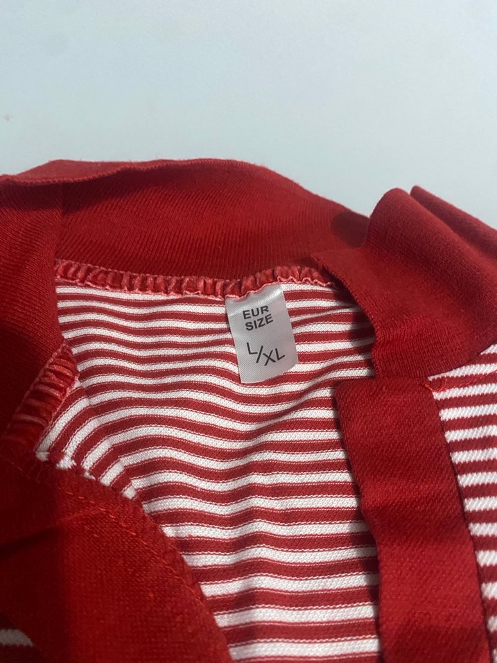 Kısa Kollu Kırmızı Çizgili Midi Elbise - Görsel 2