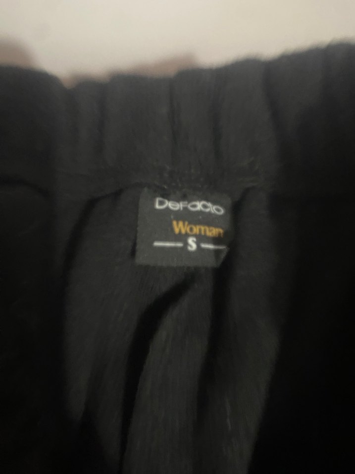 Kadın Siyah Keten Salaş Midi Pantolon - Görsel 2