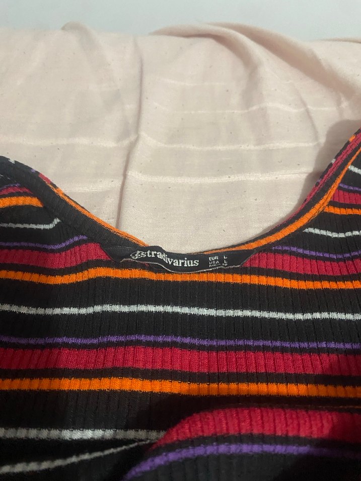 Çizgili Kolsuz Uzun Elbise - Görsel 2