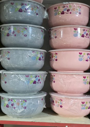 Renkli Desenli Pembe Saklama Kabı Seti - Görsel 2