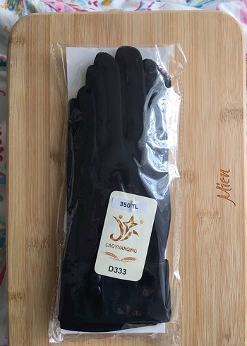 Düğmeli Siyah Süet Kadın Eldiven - Görsel 7