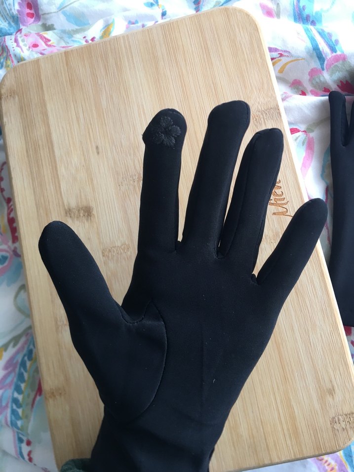 Düğmeli Siyah Süet Kadın Eldiven - Görsel 5