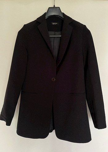 Fabrika Siyah Kadın Hafif Uzun Blazer Ceket