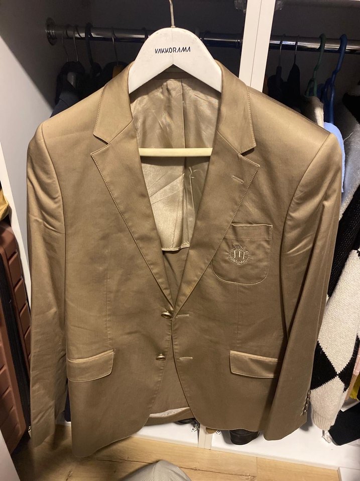 Mentaç Bej Erkek Rozet Nakışlı Ceket - Görsel 2