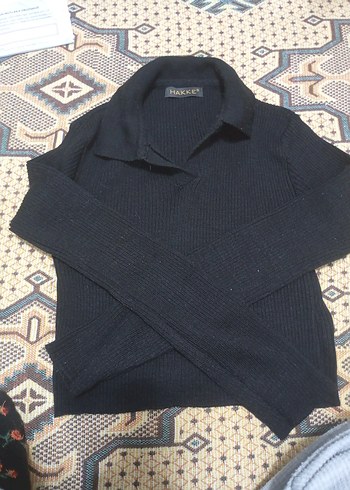 Siyah Kadın Balıkçı Yaka Triko Kazak - Görsel 2