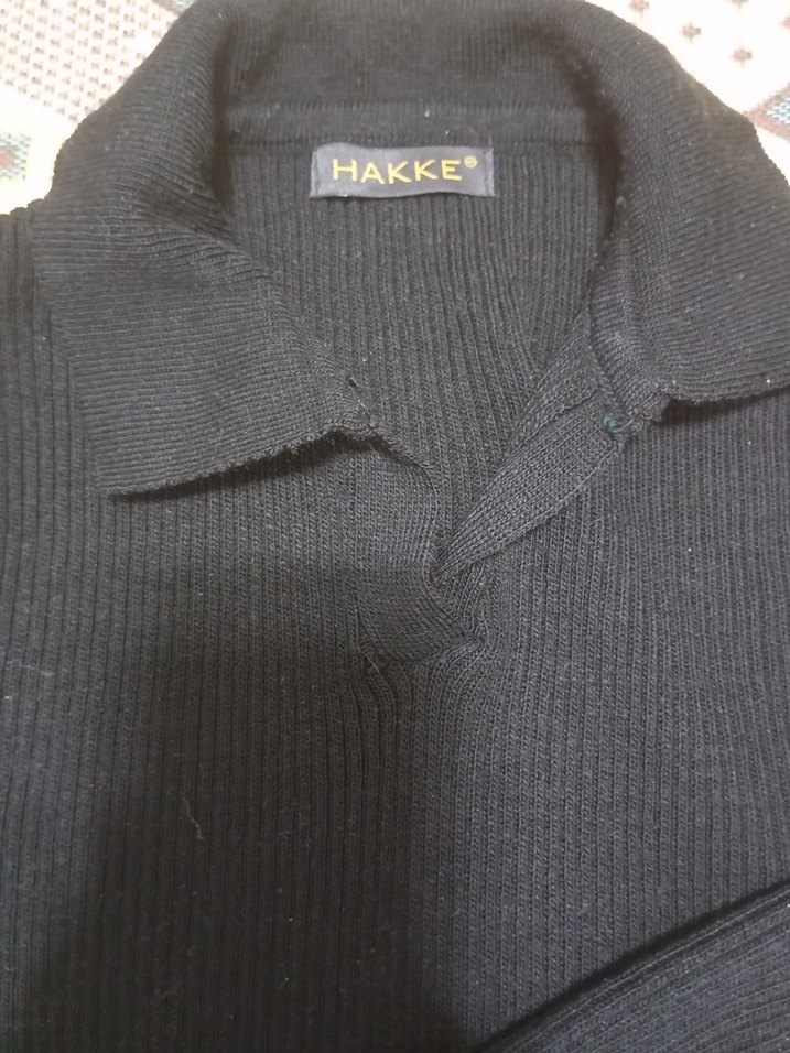 Siyah Kadın Balıkçı Yaka Triko Kazak - Görsel 3