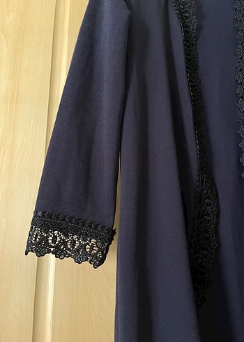 Lacivert Dantelli Midi Kadın hırka - Görsel 2
