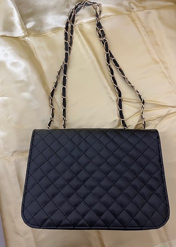 Siyah Kareli Deri Kadın Çanta - Görsel 2