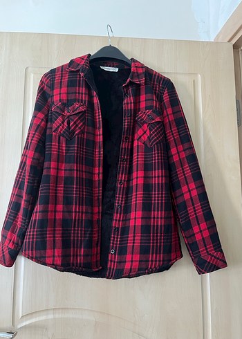 Kırmızı Kareli Kadın Gömlek - Görsel 5