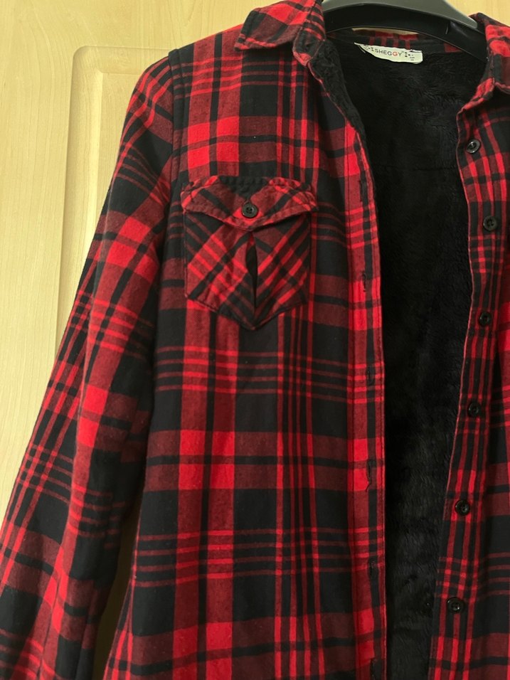 Kırmızı Kareli Kadın Gömlek - Görsel 3