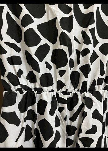 Uzun Kol Zebra Desenli Salaş Elbise - Görsel 3