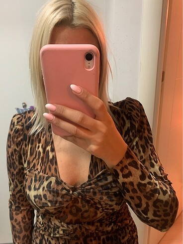 36 Beden çeşitli Renk İpekyol leopar elbise
