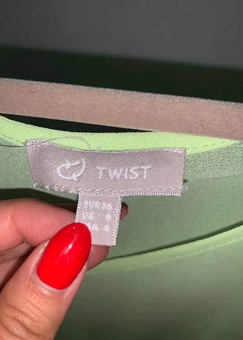 s Beden Neon Yeşil twist Uzun Kadın Elbise & tunik