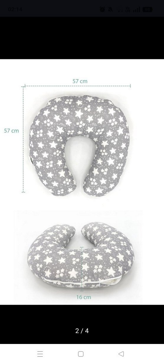 Gri Yıldız Desenli Emzirme ve Hamilelik Yastığı - Görsel 2