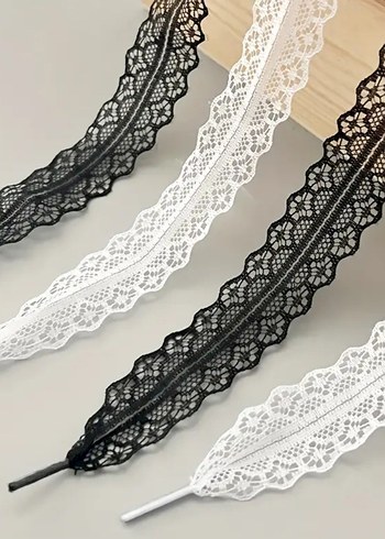 Kore stili Dantelli Ayakkabı Bağcığı - Görsel 3