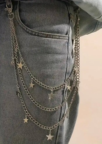 Yıldız Detaylı Gri Zincir Bel Aksesuarı - Görsel 3