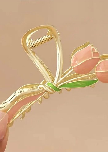 Lale Figürlü Metal Toka & Kalpli Spiral Tasarım  - Görsel 4