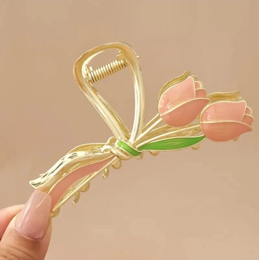 Lale Figürlü Metal Toka & Kalpli Spiral Tasarım  - Görsel 4