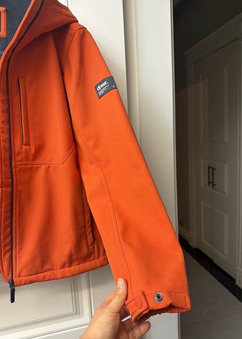 Zara XL Turuncu Fermuarlı Erkek Kayak Ceketi - Görsel 8