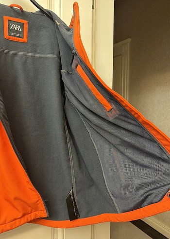 Zara XL Turuncu Fermuarlı Erkek Kayak Ceketi - Görsel 3