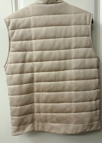 Paulmark S beden Bej Süet Yelek, Fermuarlı, Yüksek Yaka - Görsel 2