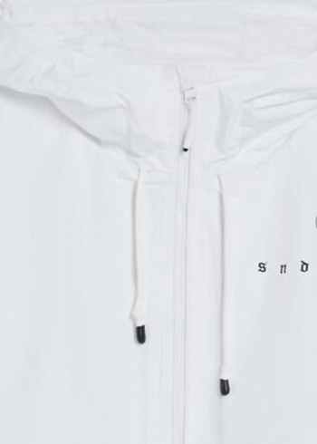 BERSHKA XXL Beyaz Erkek Midi Yağmurluk - Görsel 5