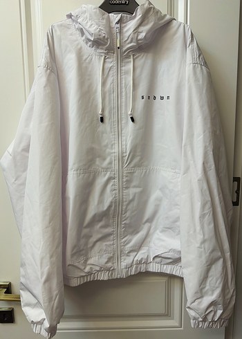 BERSHKA XXL Beyaz Erkek Midi Yağmurluk - Görsel 9