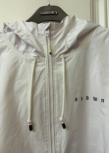 BERSHKA XXL Beyaz Erkek Midi Yağmurluk - Görsel 7