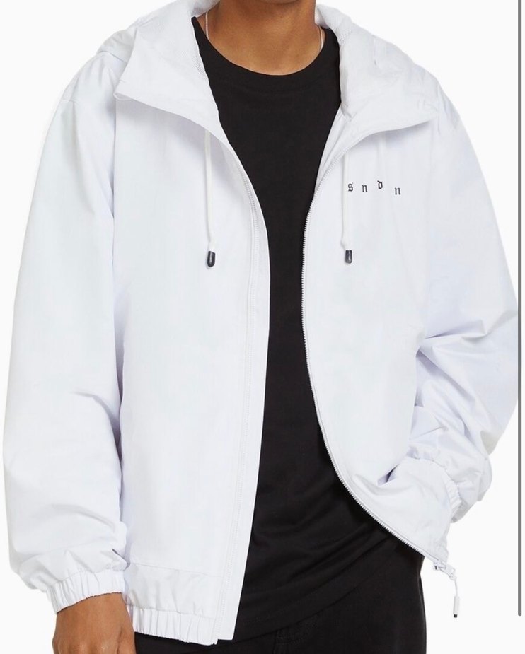 BERSHKA XXL Beyaz Erkek Midi Yağmurluk - Görsel 2